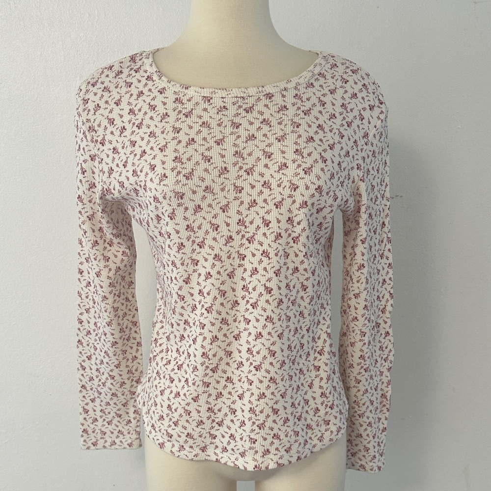 Vintage Disney Floral Print Long Sleeve Top